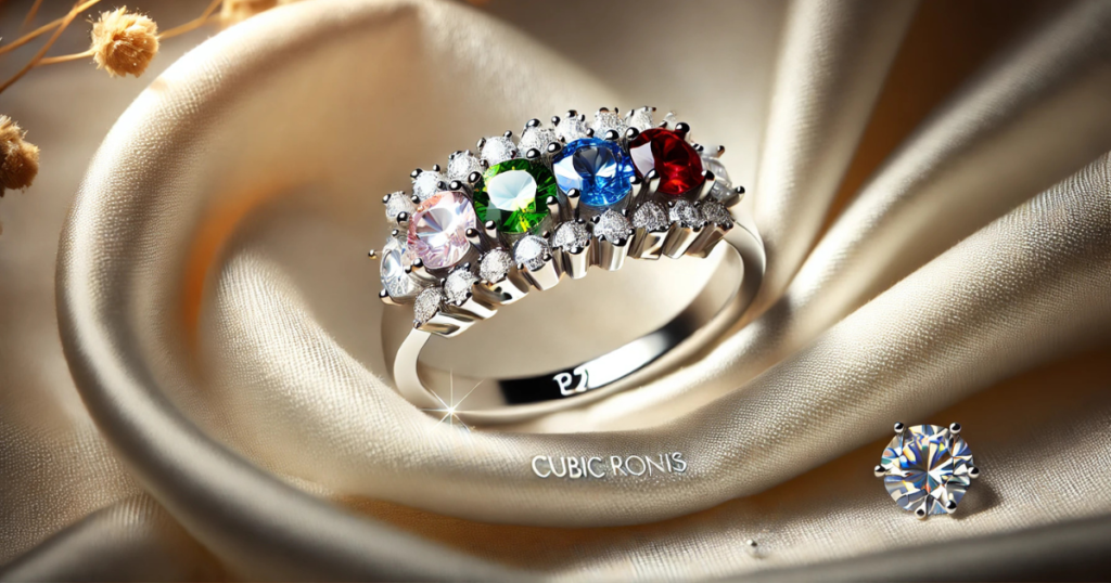 birthstone ring with cubic ronis diamonds esde i